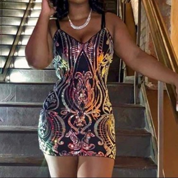 HOLOGRAPHIC BODYCON DRESS - Picture 3 of 3